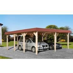 Beige Carports Weka Dubbele Carport 615 Gr.1 576 x 591 cm