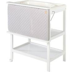 Roba Table à Langer avec Baignoire Intégrée Blanche Baby Pool et Matelas à Langer Imperméable Gris Plan à Langer Pivotable