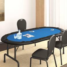 Pokerbordplade vidaXL 10-Player Folding Poker Tabletop Blue 208x106x3