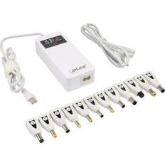 Power supply white InLine Universal power supply for laptops, 90w, usb, 100-240v, white, 12 wechselstecker