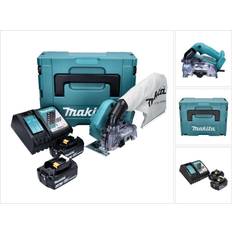 Tagliatrici di Potenza Makita Circolare A Batteria DCC 500 RFJ 125 mm 18 V 2 Batterie Da 3,0 Ah Y Caricabatterie Valigetta Makpac