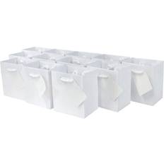 White gift bags with handles, designer solid white paper gift wrap bags for b