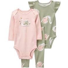 Carter's Baby Girls 3-Piece Swan Little Character Set 24M Pink/Green