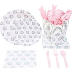 Gray Paper Napkins Sparkle and Bash Elephant Themed Party Supplies Pack for Showers Serves 24