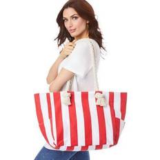 Totes & Shopping Bags on sale Roaman's plus size striped canvas tote