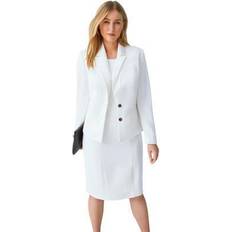 Jessica London Blazers Jessica London Plus Women's Single Breasted Jacket Dress in White Size W Suit