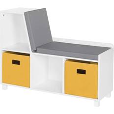 Gold Storage Benches Book Nook Collection Cubby Storage Bench with 2 Bins Golden RiverRidge