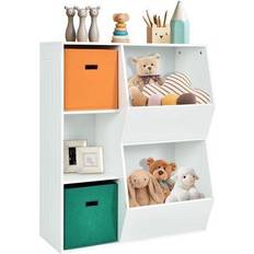 Storage Boxes Costway Kids Toy Storage Cubby Bin Floor Cabinet Shelf Organizer w/2 See details