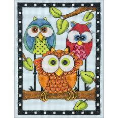 Cross Stitch Kits Needlework Kits Dimensions Dimensions Counted X Stitch -Owl Trio