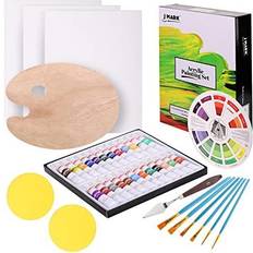 Paint Painting kit for adults 38 piece set includes 24 acrylic paints, 3 canvas, 6 b