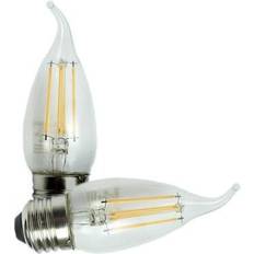 Fluorescent Lamps Sylvania 2 bulbs glass led, b10 light bulb, 60 watt equivalent, 2700k soft