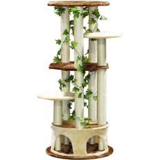 Brown cat tree Go Pet Club Beige Brown 61"Forest Cat Tree with Bottom Condo, LBS, Cream