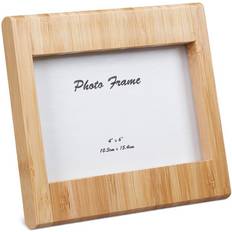 Relaxdays Bamboo Picture Stand, Horizontal Vertical, Fillable Image Photo Frame