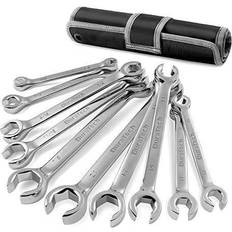 Flare Nut Wrenches Metric, 10-Piece, 7/8'' & 9-21mm, CR-V Steel, Organizer Pouch Included