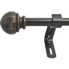 Steel Curtain Rods Decopolitan 58 Facet Ball Curtain Rod Set 26 Inches to 48 Inches Vintage Bronze