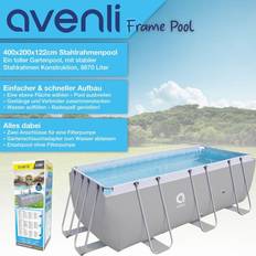 Jilong Pools Jilong Frame pool schwimmbecken gartenpool 400x207x122 schwimmbad stahlrahmenpool grau