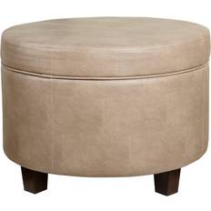 Faux leather chair and ottoman HomePop Ottomans Faux Taupe Seating Stool