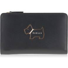 Zipper Wallets Radley Heritage Dog Outline Medium Bifold Purse - Black