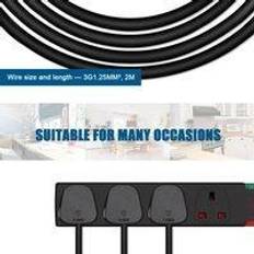 4 gang socket ExtraStar 4 Gang Surge-Protected Extension Lead Black 2m