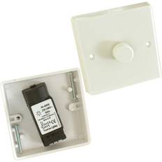 Loops Single White Wall Light Dimmer Switch 400W 2 Way 1 Gang uk Outlet