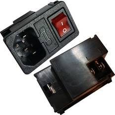 Loops Iec c14 switched & fuse power socket 10a snap on panel chassis mount connector