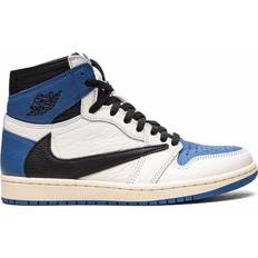 Jordan Air 1 Retro High x Fragment Design - Sail Black/Military Blue