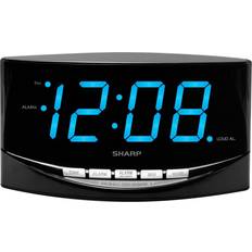 Sharp Digital alarm clock led display battery backup easy to see large numbers