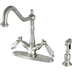 Taps Kingston Brass KS1238WLLBS Mono Deck Mount Kitchen Faucet Grey
