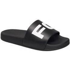 French Connection Women's Pool Slide Sandals Black, White Black/White