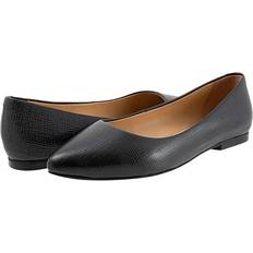 Shoes Trotters Women's Estee Flats in Black Embossed Size M