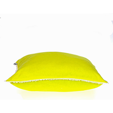 Parkland Collection Transitional Solid Yellow Square 20 x 20 Pillow Complete Decoration Pillows Yellow