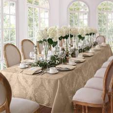 Rectangle Cloths & Tissues Villeroy & Boch Barcelona Jacquard Damask Oblong Tablecloth Beige, Brown