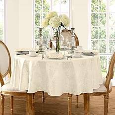 Elrene Barcelona Luxury Damask Tablecloth Brown, White