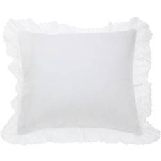 Fresh Ideas Bedding Eyelet Ruffled Sham Euro White Pillow Case White