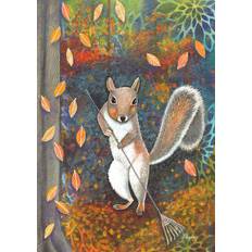 Toland Home Garden Bandiera Autunnale Working Hard 28x40 Pollici Doppia Faccia