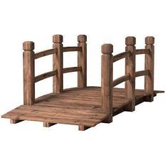 Costway Garden Decorations Costway 5 Wooden Bridge Stained Finish Wood Garden Pond