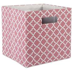 Pink Storage Boxes DII 13" Polyester Lattice Cube Storage Box