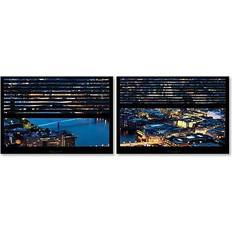 Interior Details Trademark Fine Art 'Window View London Night 8 2 Piece' Framed Art