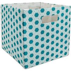 Turquoise Storage Boxes Design Imports DII Polyester Cube Honeycomb Teal Square Storage Box