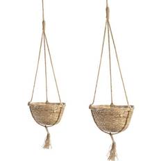 Maison & White Hanging Seagrass Planter Set of 2 Flower Pot Basket M&W