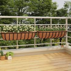 vidaXL Blomsterkurve til Væg 2 Stk 91 x 20 x 23 cm Stål Plantekasse
