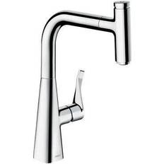 Hansgrohe Metris Select M71 Brushed Steel Pullout Kitchen Mixer Tap 14 Chrome
