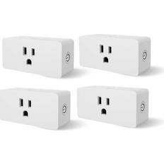 Remote Control Outlets Wbm smart pg-07-4pk wifi socket, voice and app control plug, white