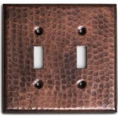 17008 hand hammered switch plate 2 gang pure copper