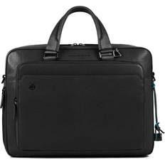 Uomo Borse per Computer Piquadro Mens briefcase black ca4027b3 leather laptop business slim bag