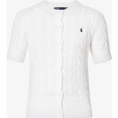 Polo Ralph Lauren Dam Koftor Polo Ralph Lauren Ss Cardi Short Sleeve Cardigan - Vit