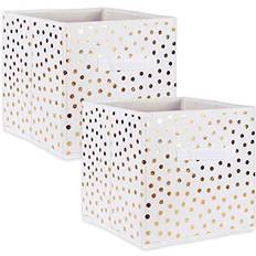 Design Imports Non-woven Polyester Cube Small Dots Square Basket