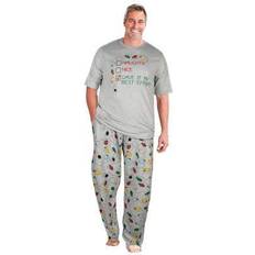 5XL Sleepwear KingSize Men's Big & Tall Lightweight Cotton Novelty PJ Set in Naughty Nice Lights 5XL Pajamas