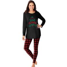 3XL Pajamas Plus Women's 2-Piece PJ Legging Set by Dreams & Co. in Red Buffalo Plaid Size 3X Pajamas