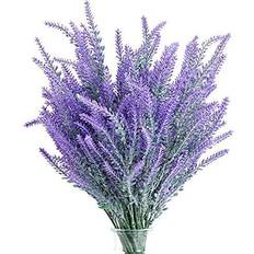 Juvale 12 Lavender Flowers Fake Decor, Wedding Artificial Plant